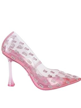 🛍️ALDO Barbie Pink Clear Pointed-Toe  Heels with Rhinestones NWT